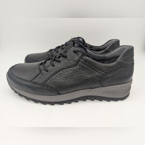 NWT Waldlaufer Luftpolster Men's Black Leather Sneakers US 9 Germany